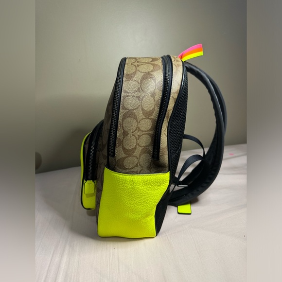Neon Green Coach Backpack (Like New) - Picture 3 of 11